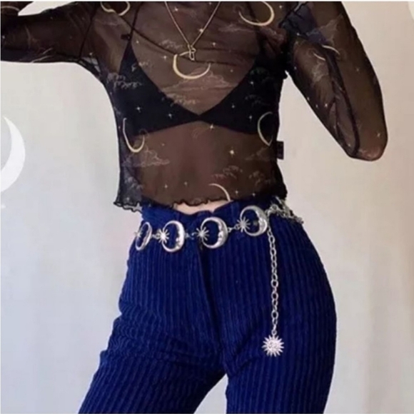 Moon & Stars Silver Chain Belt - Picture 13 of 16